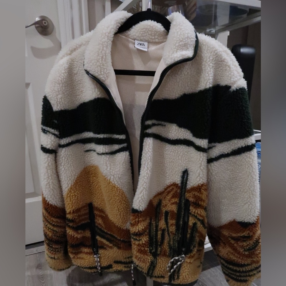 Zara Multicolor Sherpa Jacket